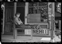 Resting in front of general store, Blankenship, Martin County, Indiana. Sourced from the Library of Congress.