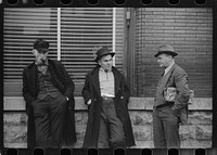 [Untitled photo, possibly related to: Unemployed miners on corner of main street, Herrin, Illinois]. Sourced from the Library of Congress.