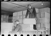 [Untitled photo, possibly related to: Packing eggs in cold storage warehouse, Jersey City, New Jersey]. Sourced from the Library of Congress.