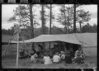 Dudes and cowboys, Three Circle roundup camp, Powder River County, Montana. Sourced from the Library of Congress.
