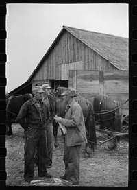 [Untitled photo, possibly related to: Spectators at cornhusking contest, Marshall County, Iowa]. Sourced from the Library of Congress.