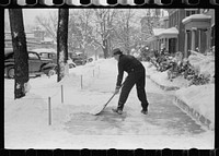 [Untitled photo, possibly related to: Shoveling snow off the sidewalk, Chillicothe, Ohio]. Sourced from the Library of Congress.