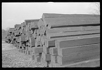 [Untitled photo, possibly related to: Railroad ties painted with creosote, Brown County, Indiana]. Sourced from the Library of Congress.