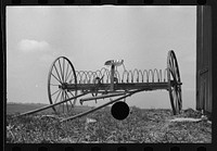 [Untitled photo, possibly related to: Hayrake on farm near the Greenhills Project, Cincinnati, Ohio]. Sourced from the Library of Congress.