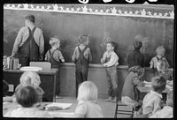 [Untitled photo, possibly related to: Third grade, elementary school, FSA (Farm Security Administration) camp, Weslaco, Texas]. Sourced from the Library of Congress.