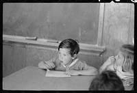 [Untitled photo, possibly related to: Third grade, elementary school, FSA (Farm Security Administration) camp, Weslaco, Texas]. Sourced from the Library of Congress.