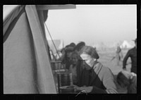 [Untitled photo, possibly related to: Part of the mess line in the camp for white flood refugees, Forrest City, Arkansas]. Sourced from the Library of Congress.