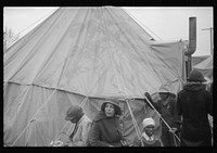 [Untitled photo, possibly related to: Flood refugees lined up and waiting for food at Marianna, Arkansas, refugee camp]. Sourced from the Library of Congress.