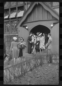 [Untitled photo, possibly related to: Easter procession outside of a fashionable  church, Black Belt, Chicago, Illinois]. Sourced from the Library of Congress.