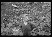 [Untitled photo, possibly related to: Young boys salvaging coal from the slag heaps, Nanty Glo, Pennsylvania]. Sourced from the Library of Congress.