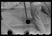[Untitled photo, possibly related to: Hightstown, New Jersey. Steps in the preparation of mortar for fresco painting in the Jersey Homesteads school]. Sourced from the Library of Congress.