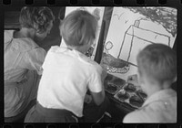 [Untitled photo, possibly related to: Painting class in school, Westmoreland Homesteads, Pennsylvania]. Sourced from the Library of Congress.