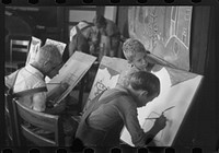 [Untitled photo, possibly related to: Painting class in school, Westmoreland Homesteads, Pennsylvania]. Sourced from the Library of Congress.