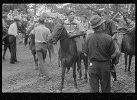 [Untitled photo, possibly related to: Lineup for pony race at county fair, central Ohio]. Sourced from the Library of Congress.