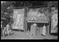 Sideshow, county fair, central Ohio. Sourced from the Library of Congress.