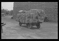 Baled straw to be used for making strawboard at Container Corporation of America, Circleville, Ohio. Sourced from the Library of Congress.