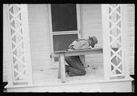 [Untitled photo, possibly related to: Carpenter at work, Eatonton, Georgia. Briar Patch Project]. Sourced from the Library of Congress.