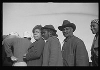 [Untitled photo, possibly related to: es in the lineup for food at mealtime in the camp for flood refugees, Forrest City, Arkansas]. Sourced from the Library of Congress.