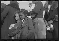 es in the lineup for food at meal time at the camp for flood refugees, Forrest City, Arkansas. Sourced from the Library of Congress.