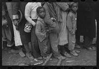 [Untitled photo, possibly related to: Flood refugees at mealtime, Forrest City, Arkansas]. Sourced from the Library of Congress.