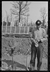 [Untitled photo, possibly related to: Work progresses on sewage line near new sewage disposal plant, Berwyn, Maryland]. Sourced from the Library of Congress.
