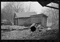[Untitled photo, possibly related to: Collapsed barn belonging to resettlement client, near Northampton, Massachusetts]. Sourced from the Library of Congress.