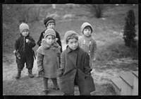 [Untitled photo, possibly related to: Children leaving nursery school, 2:30 p.m., Westmoreland Homesteads, Pennsylvania]. Sourced from the Library of Congress.