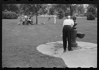 [Untitled photo, possibly related to: Bridge game following Sunday afternoon picnic. Vincennes, Indiana]. Sourced from the Library of Congress.
