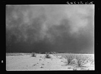 Heavy clouds of dust rising over the Texas Panhandle, Texas. Sourced from the Library of Congress.
