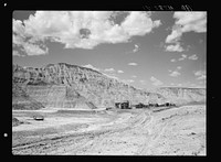 United States Resettlement Administration workcamp in Badlands National Park extension. South Dakota. Sourced from the Library of Congress.