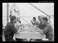 Lunch in workcamp. Oneida County grazing project, Idaho. Sourced from the Library of Congress.