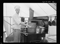 Cook in Resettlement Administration workcamp. Oneida County, Idaho. Sourced from the Library of Congress.