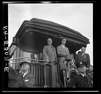 President Roosevelt speaking from train. Bismarck, North Dakota. Sourced from the Library of Congress.