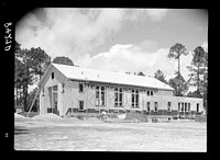 Auditorium under construction at Irwinville Farms, Georgia. Sourced from the Library of Congress.