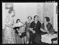 Farm ladies at meeting of the Helping Hand society. Gage County, Nebraska. Sourced from the Library of Congress.