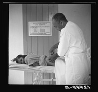 Anti-malarial injection in a P.R.R.A. (Puerto Rico Resettlement Administration) health center. San Juan, Puerto Rico. Sourced from the Library of Congress.