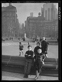 New York, New York. Children playing in Washington Square. Sourced from the Library of Congress.