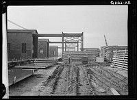 Hightstown, New Jersey. Metal plates to be used in casting concrete slabs at the Jersey Homesteads, a U.S. Resettlement Administration subsistence homestead project. Sourced from the Library of Congress.