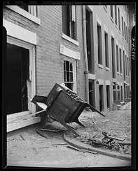 Washington, D.C. Exteriors of houses being wrecked on Independence Avenue. Sourced from the Library of Congress.