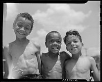 Anacostia, D.C. Frederick Douglass housing project. Three youngsters. Sourced from the Library of Congress.