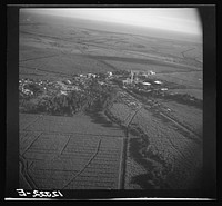 [Untitled photo, possibly related to: Air view of sugar refinery surrounded by fields. Near Ponce, Puerto Rico]. Sourced from the Library of Congress.