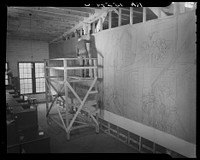 [Untitled photo, possibly related to: Mural painted by Ben Shahn at the community building. Hightstown, New Jersey]. Sourced from the Library of Congress.