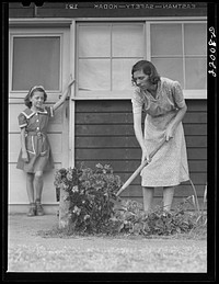 Weslaco, Texas. FSA (Farm Security Administration) camp. Gardening. Sourced from the Library of Congress.