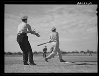 Weslaco, Texas. FSA (Farm Security Administration) camp. Baseball game. Saturday afternoon. Sourced from the Library of Congress.