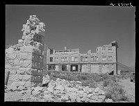 Ruins of buildings in ghost mining town. Rhyolite, Nevada. Sourced from the Library of Congress.