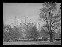 View of downtown Manhattan from Battery Park. New York City. Sourced from the Library of Congress.