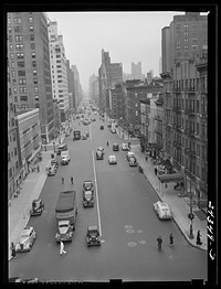 View of First Avenue looking south from 59th Street Bridge. New York. Sourced from the Library of Congress.