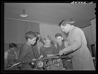 Dailey, West Virginia. December 1941. Homestead school at the Tygart Valley homesteads, a FSA (Farm Security Administration) project eleven miles southwest of Elkins, West  Virginia. A shop class. Part of the vocational training program. Sourced from the Library of Congress.