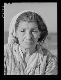 Migratory worker's wife. FSA (Farm Security Administration) camp, Robstown, Texas Robstown, Texas. Migratory farm worker's wife. (caption on second, handwritten card.). Sourced from the Library of Congress.