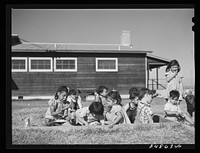 Nursery school playground. Robstown camp, Texas. Sourced from the Library of Congress.